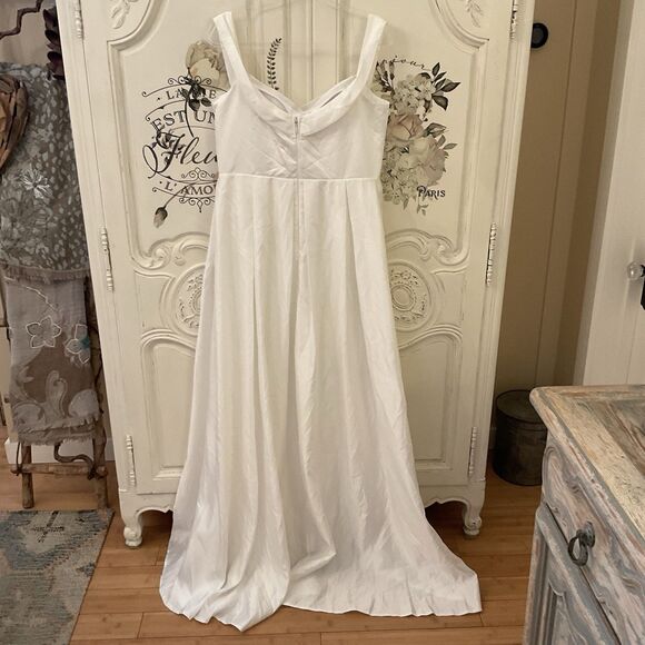 LULUS Extraordinary Vow Dress Women's XL White Maxi Wedding Pockets NWOT - Picture 10 of 12